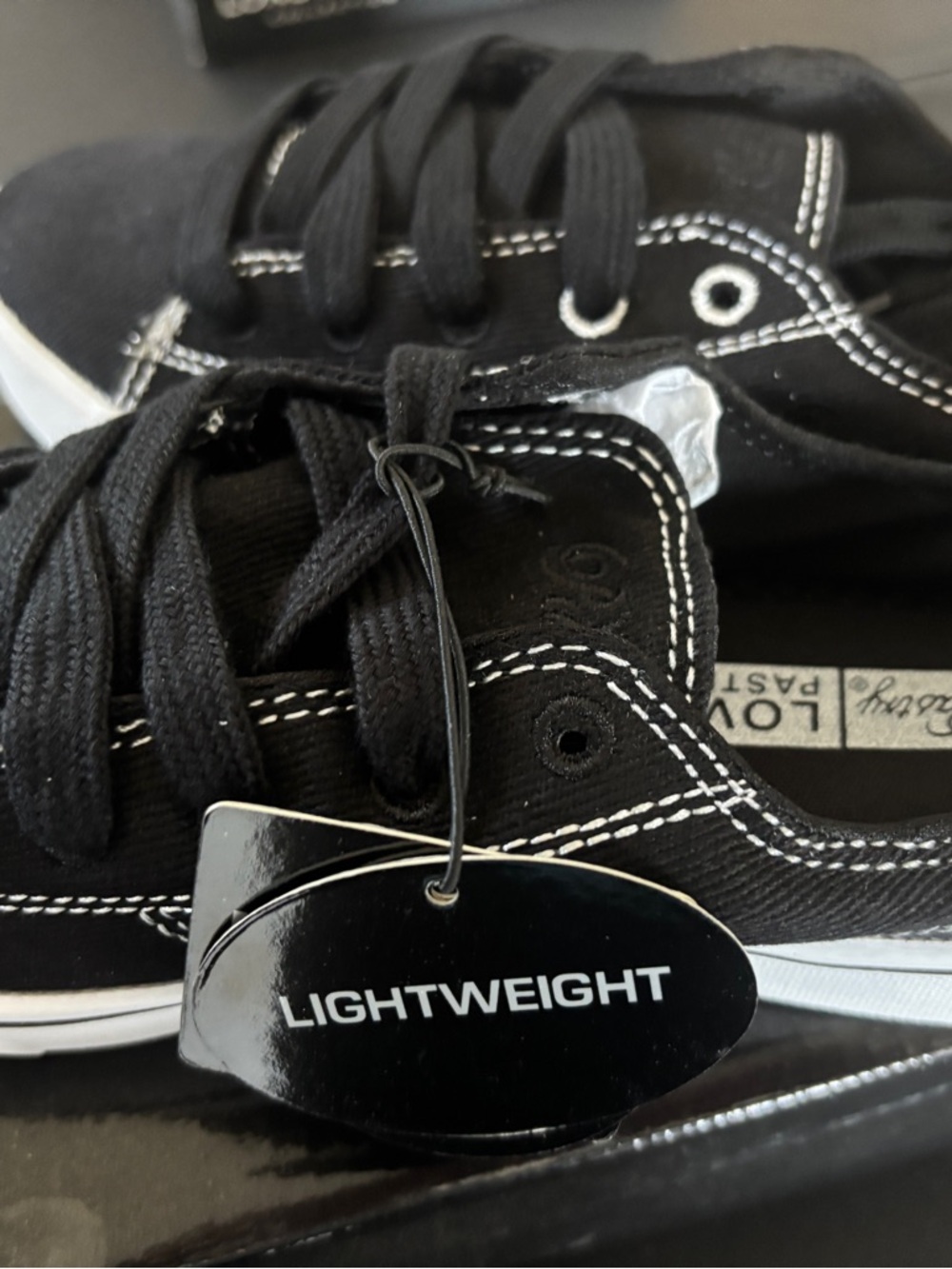 Pastry Black Canvas Sneakers with White Trim